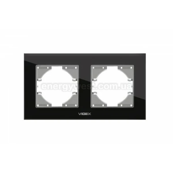 Рамка 2-місна горизонтальна скляна VF-BNFRG2H Binera Videx - Фото 2
