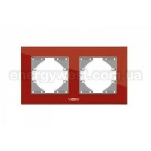 Рамка 2-місна горизонтальна скляна VF-BNFRG2H Binera Videx - Фото 3