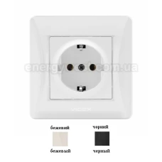 Розетка одинарна з заземленням VF-BNSK1G Binera Videx