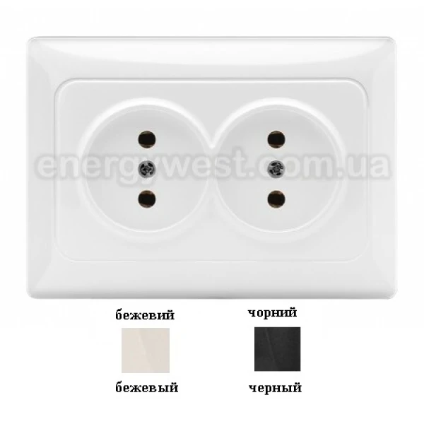Розетка подвійна VF-BNSK2 Binera Videx - Фото 1