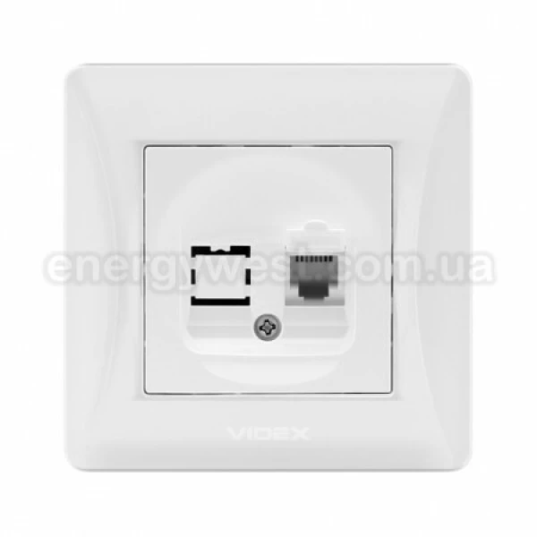 Розетка CAT3 одинарна телефонна VF-BNSK1TF3 Binera Videx - Фото 10