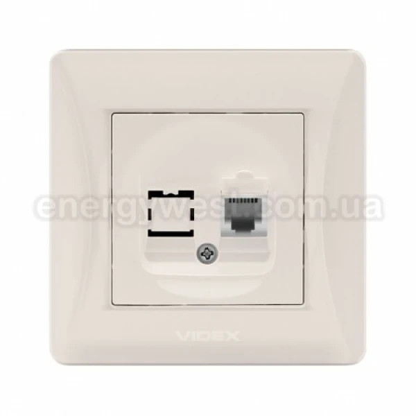 Розетка CAT3 одинарна телефонна VF-BNSK1TF3 Binera Videx - Фото 4