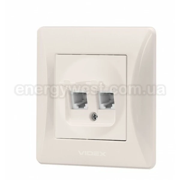 Розетка CAT6 + CAT3 подвійна VF-BNSK2PC6TF3 Binera Videx - Фото 2