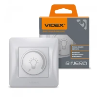 Videx 26115. Димер LED 200Вт срібний шовк BINERA