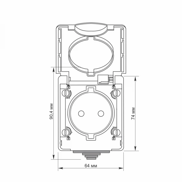 Розетка зовнішня одинарна сіра BINERA IP65 25727 Videx - Фото 4