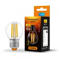 Videx 25799. LED лампа Filament G45F 6W E27 4100K