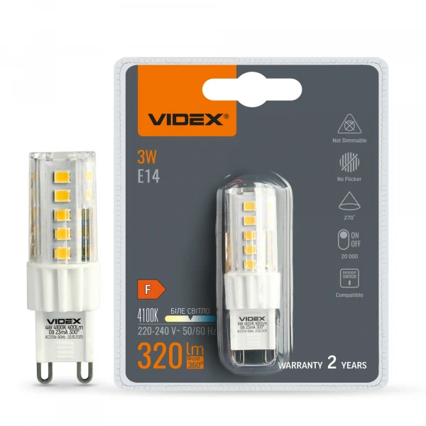 LED лампа G9S 4W G9 4100K 25755 Videx - Фото 1