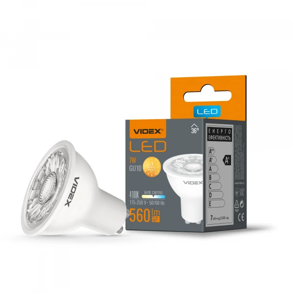 LED лампа MR16eL 7W GU10 4100K 27682 Videx - Фото 1