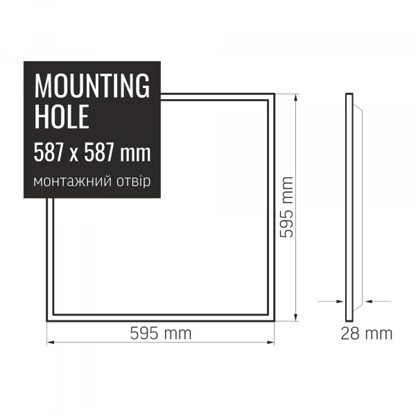 LED панель 60W 4100K 220V матова 25808 Videx - Фото 6