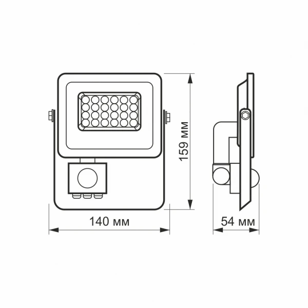 LED прожектор F2e 10W 5000K з датчиком руху та освітленості 26263 Videx - Фото 8