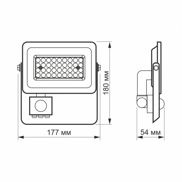 LED прожектор F2e 30W 5000K з датчиком руху та освітленості 26265 Videx - Фото 8