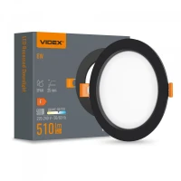 Videx 27866. LED світильник Back вбудований круглий 6W 5000K Black