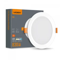 Videx 28604. LED світильник Back вбудований круглий 9W 5000K