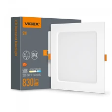 Videx 28605. LED світильник Back вбудований квадрат 9W 5000K