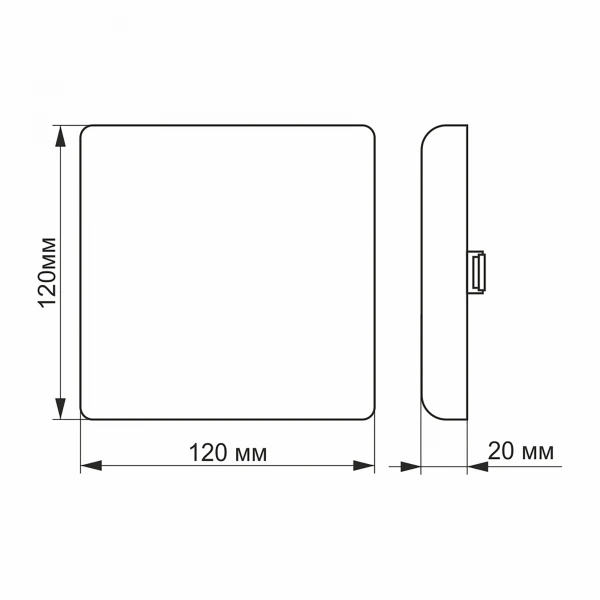 LED світильник безрамковий квадратний 15W 4100K 25142 Videx - Фото 3