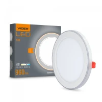 Videx 27947. LED світильник вбудований з декоративною підсвіткою DL4R 12W+4W 5000K+2700K 220V