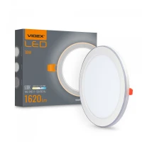 Videx 27948. LED світильник вбудований з декоративною підсвіткою DL4R 18W+6W 5000K+2700K 220V