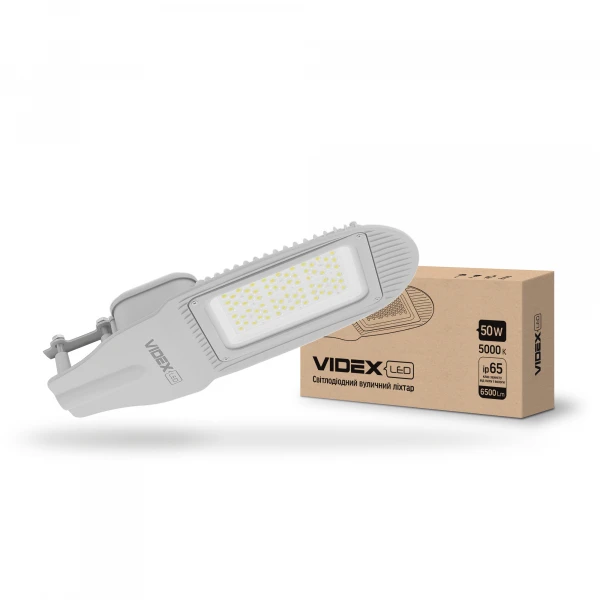 LED вуличний ліхтар 50W 5000K сірий 24975 Videx - Фото 1