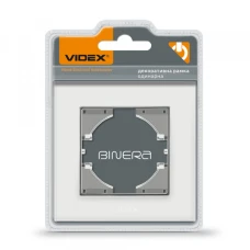 Videx 24578. Рамка біле скло одинарна горизонтальна BINERA