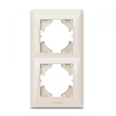Videx 24686. Рамка кремова на 2 місця вертикальна BINERA