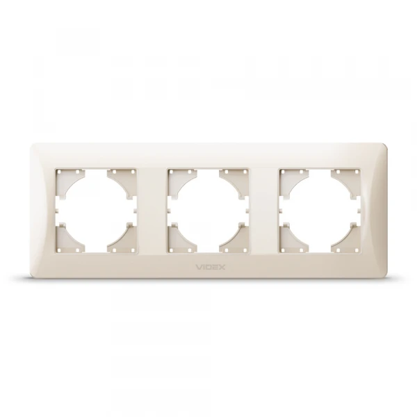Рамка кремова на 3 місця горизонтальна BINERA 24689 Videx - Фото 1