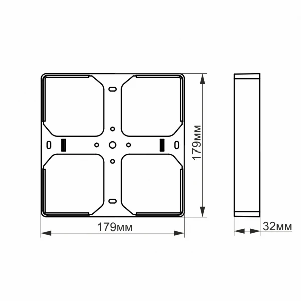 Рамка накладного монтажу безрамкового квадратного світильника (VL-DLFS-24SF) 27056 Videx - Фото 4