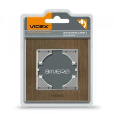 Videx 24917. Рамка шоколадний алюміній одинарна горизонтальна BINERA