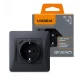 Розетка одинарна із заземленням з USB+USB-C чорний графіт BINERA 27865 Videx