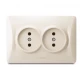 Розетка подвійна кремова BINERA 24696 Videx