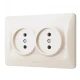 Розетка подвійна кремова BINERA 24696 Videx