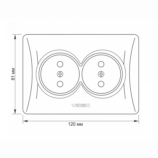 Розетка подвійна кремова BINERA 24696 Videx - Фото 5