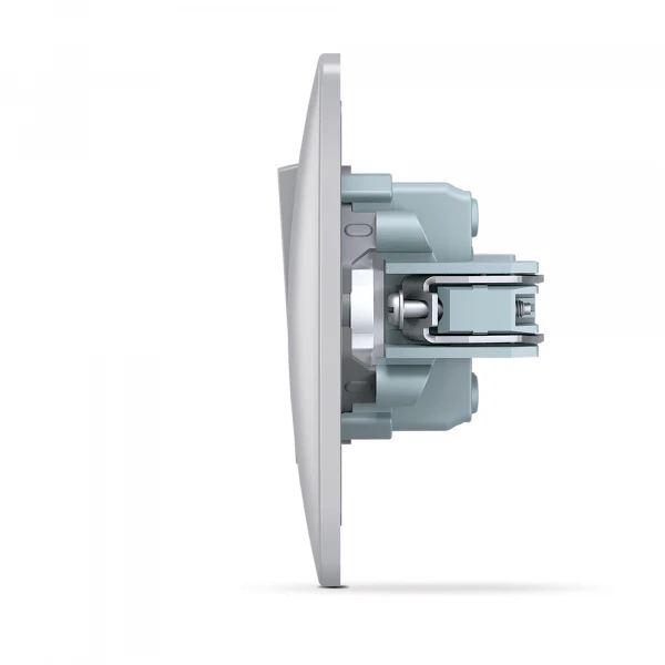 Вимикач двоклавішний срібний шовк BINERA 24893 Videx - Фото 4