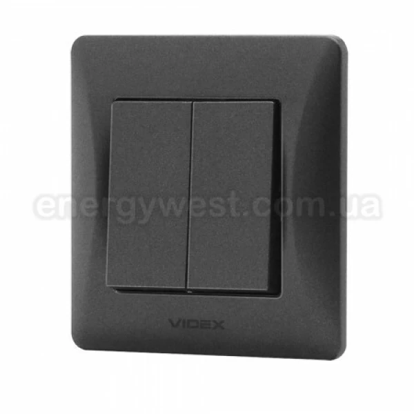 Вимикач двоклавішний VF-BNSW2 Binera Videx - Фото 2