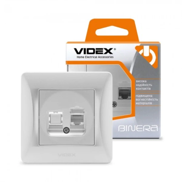 Розетка CAT6 одинарна комп'ютерна VF-BNSK1PC6 Binera Videx - Фото 12