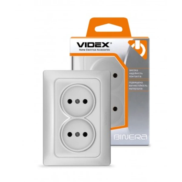 Розетка подвійна VF-BNSK2 Binera Videx - Фото 9