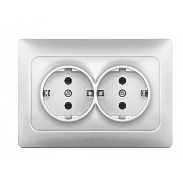 Розетка подвійна з заземленням VF-BNSK2G Binera Videx - Фото 8