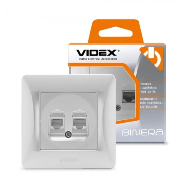 Розетка CAT6 + CAT3 подвійна VF-BNSK2PC6TF3 Binera Videx - Фото 11