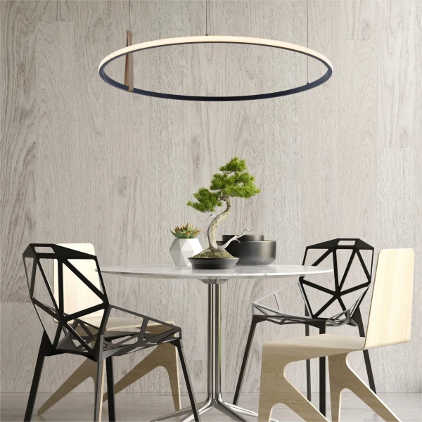 Світлодіодна люстра Zuma Line WOOD CLAUD 42Вт 3000/4000/6000К коричневий 22808-WOOD - Фото 4