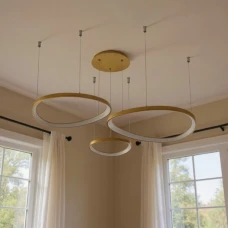 Azzardo Amanda 42+62+82 Вт 3000K/4000K/6000K золотий AZ5775. Світильник підвісний