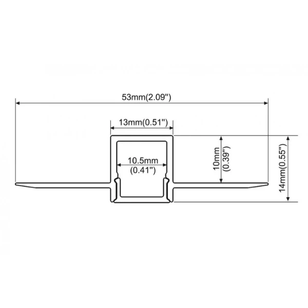 Алюмінієвий врізний профіль під шпаклівку KLP1010 для LED стрічок, з розсіювачем KLOODI 3м. (Ціна за 1 штуку) - Фото 2