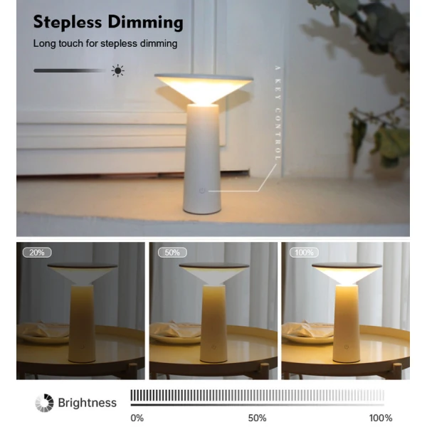 Акумуляторна настільна лампа Kloodi TA-5V RIO CCT WH, біла 2700-6500К - Фото 4