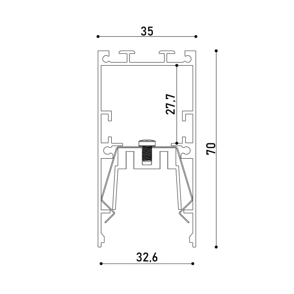 LED профіль підвісний Kloodi KLP3570 3 з розсіювачем PC матовий опал, 3м (Ціна за 1 штуку) - Фото 3