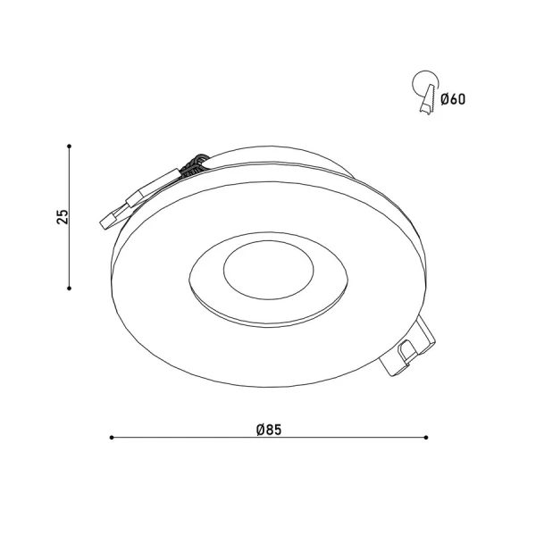 Світильник точковий врізний Kloodi KD-DESNA R85 IP65 WH - Фото 4
