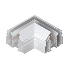 Kloodi KDMG-HARPOON ZM 90 WT. З`єднання кутове (стеля-стеля) для натяжного магнітного треку KDMG-HARPOON, біле/алюміній