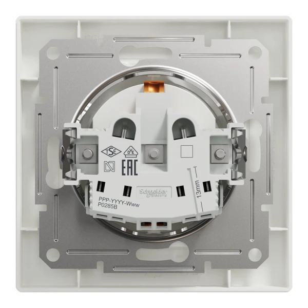 Розетка з заземленням з захисними шторками, білий Asfora EPH2900221 Schneider Electric - Фото 7