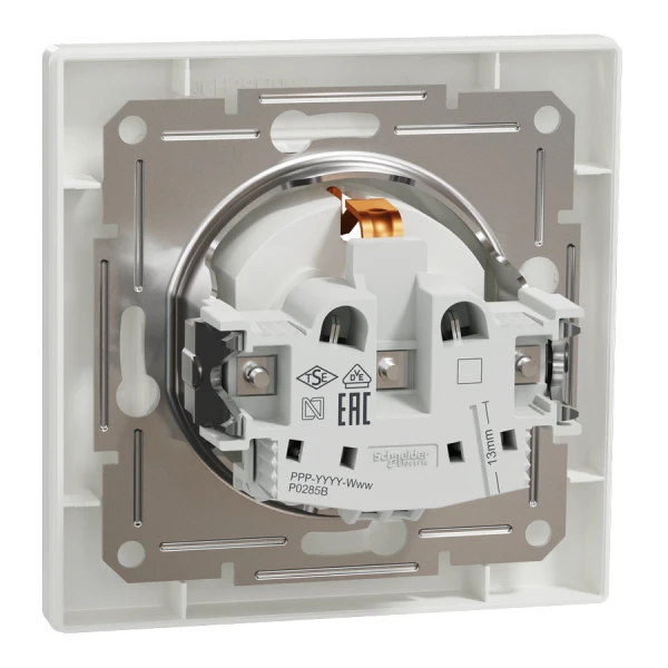 Розетка з заземленням з захисними шторками, білий Asfora EPH2900221 Schneider Electric - Фото 5