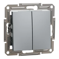 Schneider Electric Asfora EPH0300162. Вимикач двоклавішний, сталевий