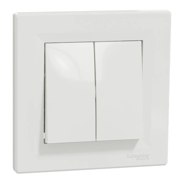 Двоклавішний перемикач, білий Asfora EPH0600121 Schneider Electric - Фото 1
