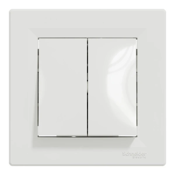 Двоклавішний перемикач, білий Asfora EPH0600121 Schneider Electric - Фото 2