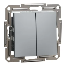 Schneider Electric Asfora EPH0600162. Двоклавішний перемикач, сталевий